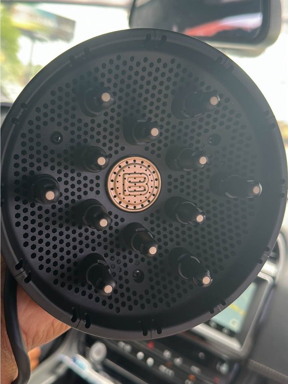 Black Hair Diffuser Attachment with Bronze Accent - Unbranded